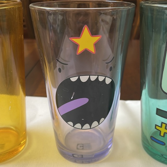 Cartoon Network Adventure time character faces Glassware set of 4 pint glasses - Picture 3 of 9